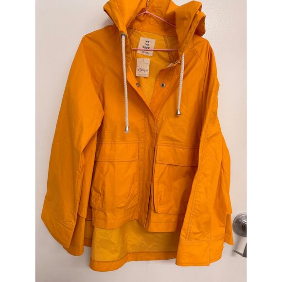 New Free People We The Free Seafarer Raincoat Jacket Waterproof in Yellow XS - Picture 5 of 7